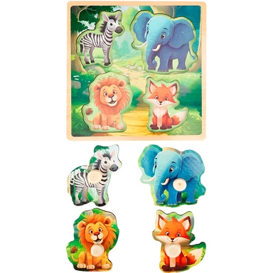 Деревянная Рамка-вкладыш Животные Африки - 2 15x15x0,7 см ИД-0177
