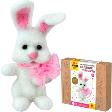 Набор для творчества Валяние шерстью брелок Зайка 2 цв 04703