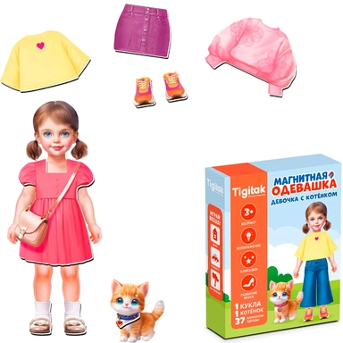 Игра Магнитная Девочка с котенком TG05-001
