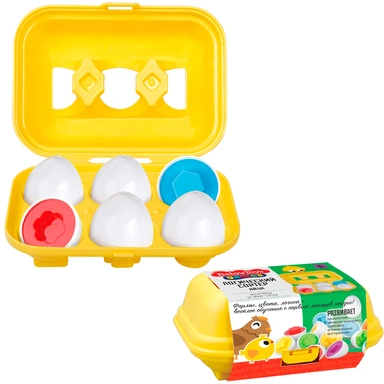 Игра логический сортер Яйца Фигуры и формы 6 шт 70082