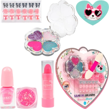 Набор 4цв тени,апп,лак д.ногтей peel-off,пом.д.губ,блестки д.лица/тела,стразы,пилочка Т26312