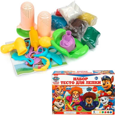 Набор для творчества Тесто для лепки Щенячий Патруль Парикмахерская 24 см MultiArt PDSET-115316