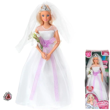 Кукла Карапуз WD2-S-BB София невеста 29 см руки и ноги сгиб.