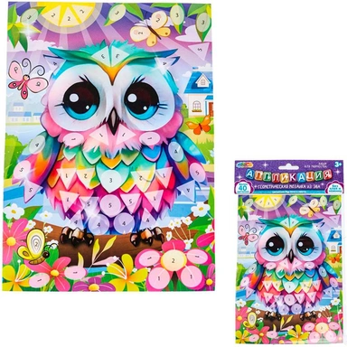 Набор для творчества Геометрическая мозаика из эва 15х21 см Сова МУЛЬТИ АРТ EVAGEO-112370