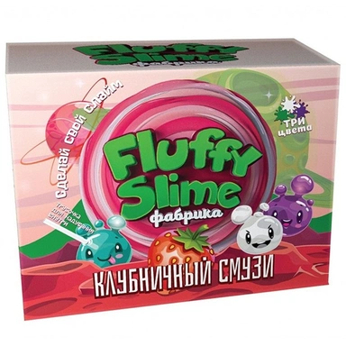 Набор для опытов и экспериментов.Юный химик Флаффи-слайм фабрика Клубничный смузи 868