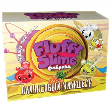 Набор для опытов и экспериментов.Юный химик Флаффи-слайм фабрика Ананасовый милкшейк 888