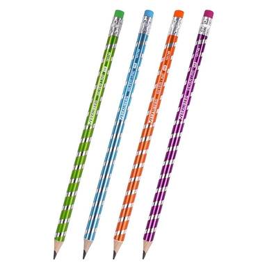 Карандаш ч/гр НВ с ластиком SILVER LINE 181749 BRAUBERG