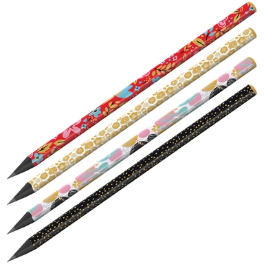 Карандаш ч/гр Berlingo Sparkle HB, черное дерево, трехгранный, заточен., ассорти BP01140