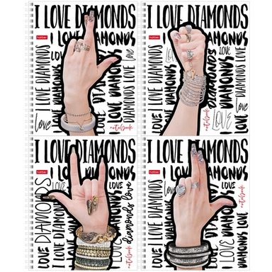 Тетрадь 48 л. клетка I  love diamonds 48Т5В1гр Hatber