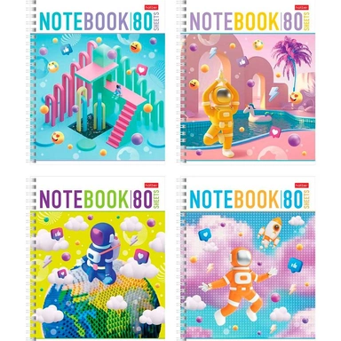 Тетрадь 80 л. клетка Миры будущего 080253 HATBER