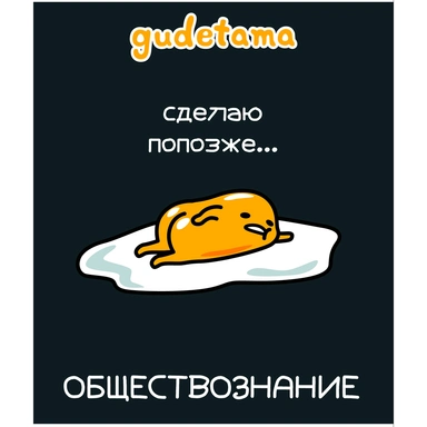 Тетрадь 48 л. клетка предмет Обществознание Gudetama 71994