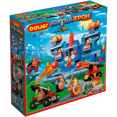 Конструктор Bauer 1085 Битва за трон катапульта, пушка, крепость, лучники