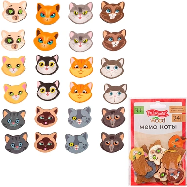 Игра МЕМО Коты Far far land wood  24 фишки в пакете 05188