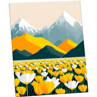 Набор для творчества Картина по номерам с Поталью ЦВЕТУЩИЕ ПОЛЯ В ГОРАХ 15х20 см KH1192P /100/