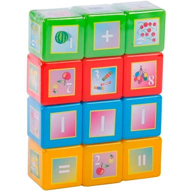 Набор Кубики Математика 12 дет. 6007 /Юг-пласт/.