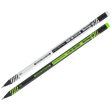 Карандаш ч/гр НВ Tech it с ластиком ассорти 338526 Berlingo