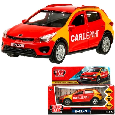 Модель XLINE-12DEL-RD KIA RIO X КАРШЕРИНГ 12 см, двери, багаж, инерц, красный Технопарк в коробке