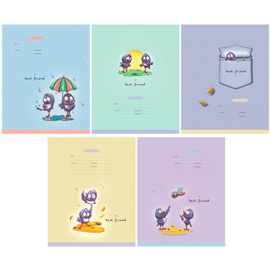 Тетрадь 12 л. линия BG Эксклюзив. Путешествие птенцов 363127