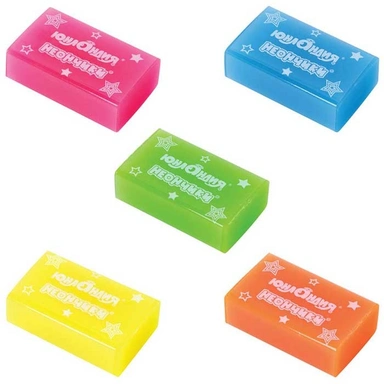 Ластик ЮНЛАНДИЯ Неончики, 38х24х12мм, цвет ассорти 228077
