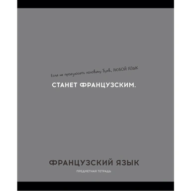 Тетрадь 48 л. клетка ФРАНЦУЗСКИЙ ЯЗЫК «ОСТРОУМИЕ И ОТВАГА» 48-2434