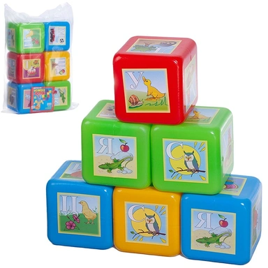 Набор Кубики XL Азбука 6 деталей 6012 /Юг-пласт/