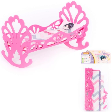 Кроватка-качалка сборная с бумажной куклой и постельным бельём