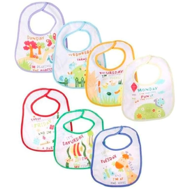 Набор махровых  нагрудников Неделька, на липучке 7 шт 1061-1