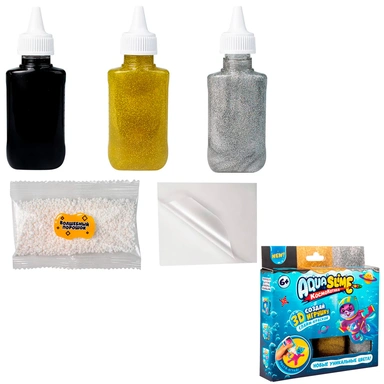 Набор для творчества Для изготовления фигурки, модели Aqua Slime золото-серебро AQ007