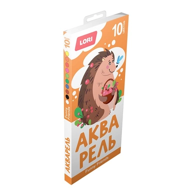 Акварель 10 цв. FUNNY FRIENDS б/к Акпф-002 Lori