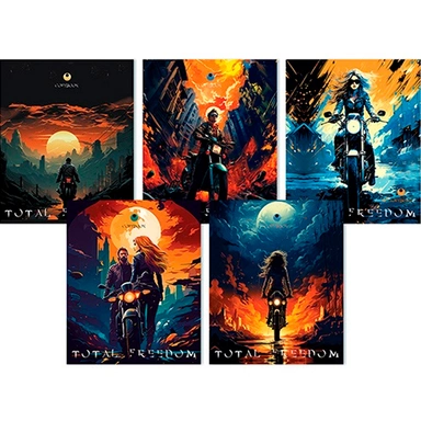 Тетрадь 48 л. клетка, блестки, по сериям  Супербайк С9592-06