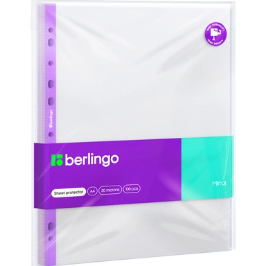 Папка-вкладыш с перфорацией Berlingo Mirror, А4, 30мкм, глянцевая 369454