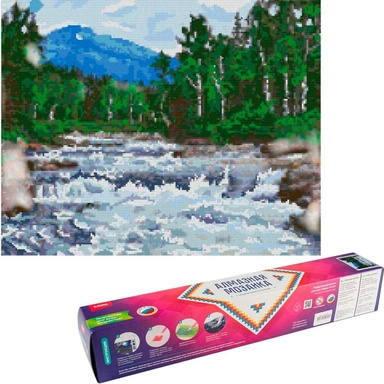 Набор для творчества Алмазная мозаика 40*50 см полное заполнение Лесной водопад Ам-130 LORI