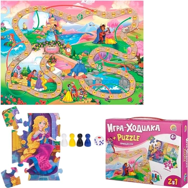 Игра ходилка+пазл ПРИНЦЕССЫ ИН-8205