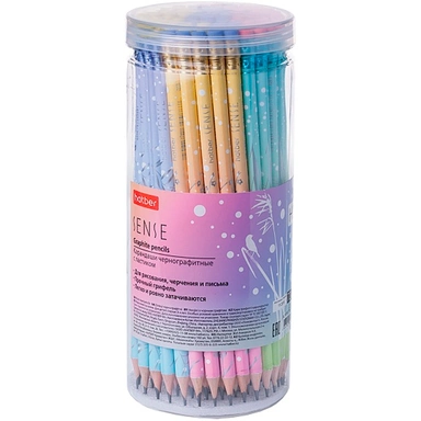 Карандаш ч/гр Sense Ассорти HB с ластиком с заточ. BL_061957 Hatber