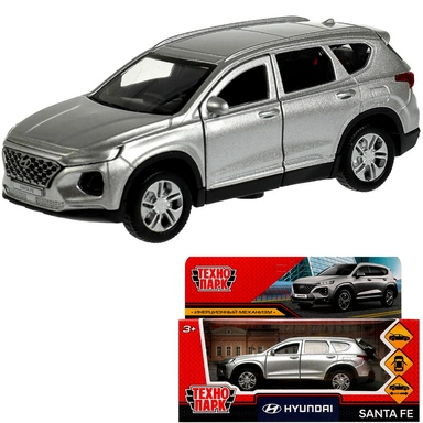 Модель SANTAFE2-12-SR HYUNDAI SANTAFE длина 12 см, двери, багаж, инер, серебр Технопарк в коробке /72/