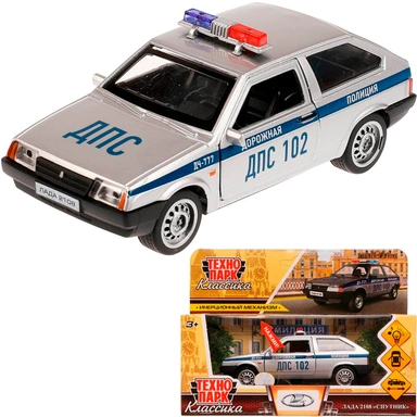 Модель 2108-12SLPOL-SR LADA-2108 СПУТНИК ПОЛИЦИЯ 12 см Технопарк  в коробке