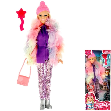 Кукла Карапуз 66001-W28-S-BB София 29 см ,руки и ноги сгиб, акс