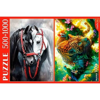 Пазл 2 в 1 500+1000 Любимые животные П500-1000-8814