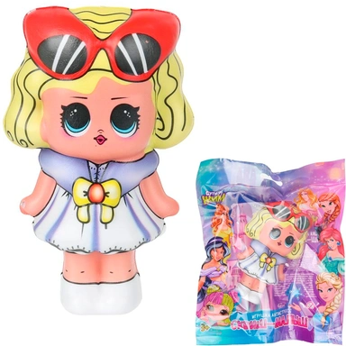 Игрушка Антистресс Сквиш Малыш, Девочка с желтыми волосами Супер Жим JN-SFP03-LRU