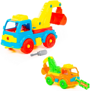 Конструктор-транспорт Автомобиль экскаватор в сетке 73044 П-Е /13/