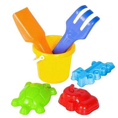 Песочный набор 2-530 мини лоп.+граб.20см+3 мал.форм.