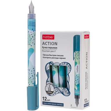 Ручка перьевая Темно-синяя F Active FP_085086 Hatber