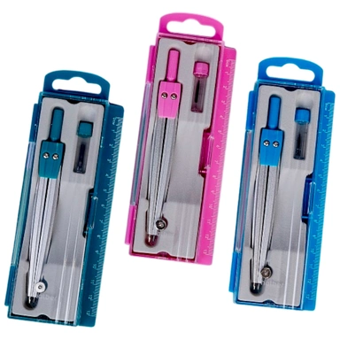 Готовальня LINE UP 3 предмета в пластиковом пенале с линейкой Ассорти 085316