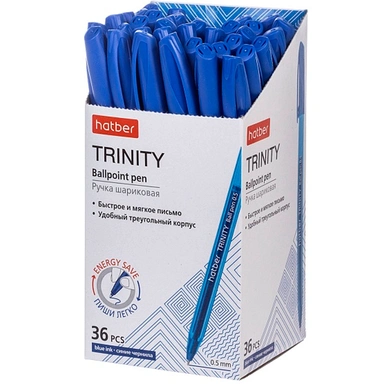 Ручка шарик Синяя TRINITY 0,5мм на масляной основе 081907