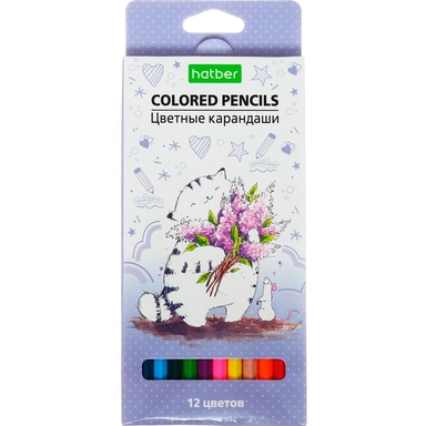 Карандаши цветные 12 цв. ECO Приключения кота Пирожка CS_066356 Hatber