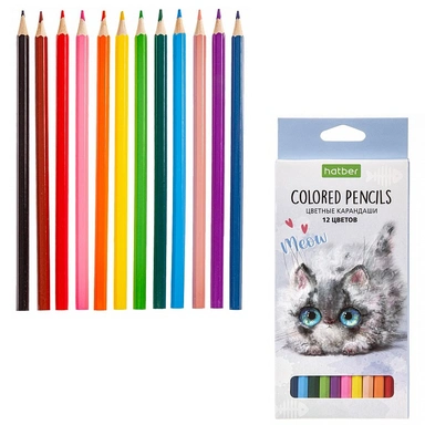 Карандаши цветные 12 цв. Кошарики CS_074000 Hatber