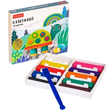 Пластилин 10цв 200 гр. со стеком -COLORA- PL_071784 Hatber