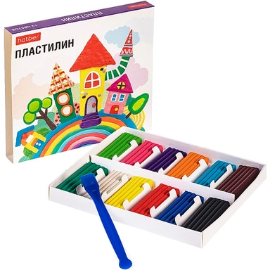 Пластилин 12цв 200 гр. со стеком Пластилиниум PL_071788 Hatber