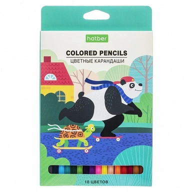 Карандаши цветные 18 цв. Каникулы Hatber 077748
