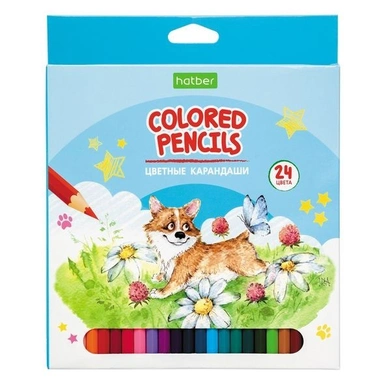 Карандаши цветные 24 цв. ECO Pets story CS_066256 Hatber